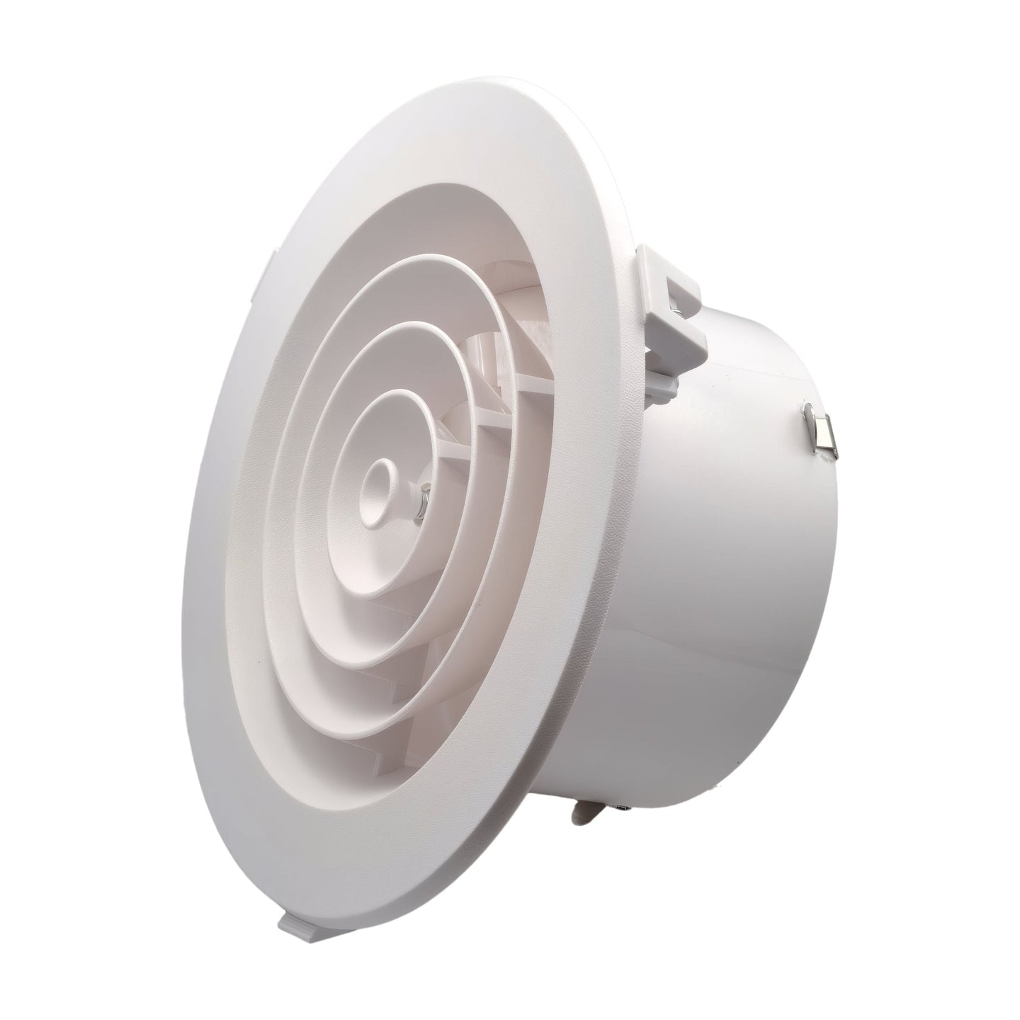 White round exhaust fan on a white background

