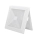 White square vent with concentric rectangular slits on a white background


