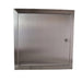 Metallic rectangular object with a reflective surface on a white background

