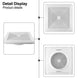 Three different styles of white square air vents on a white background

