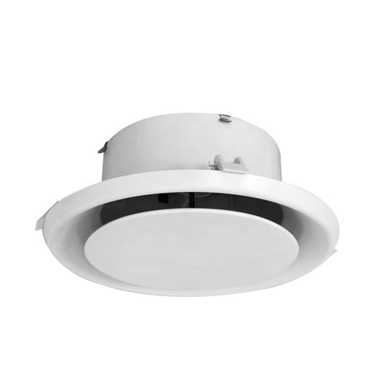 White recessed ceiling light on a white background


