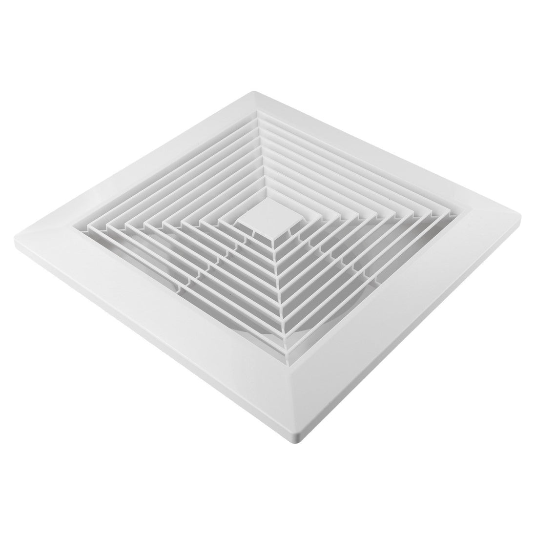 White square ceiling vent on a white background

