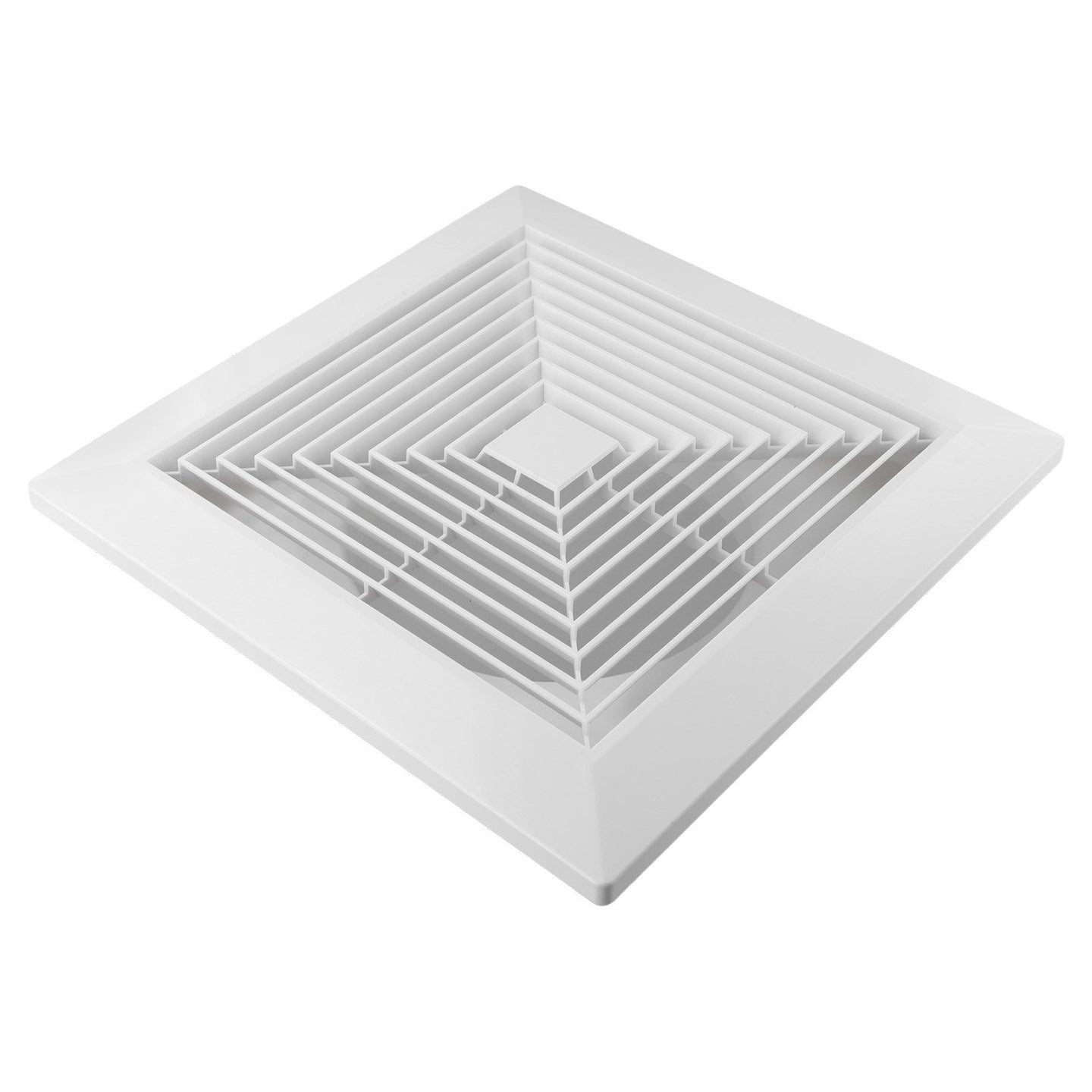White square ceiling vent on a white background

