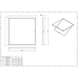 Technical drawing of a rectangular frame with dimensions

