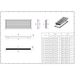 Technical drawing of a rectangular air vent with dimensions and code details.


