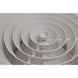 Close-up of a white ceiling vent with concentric circular design.

