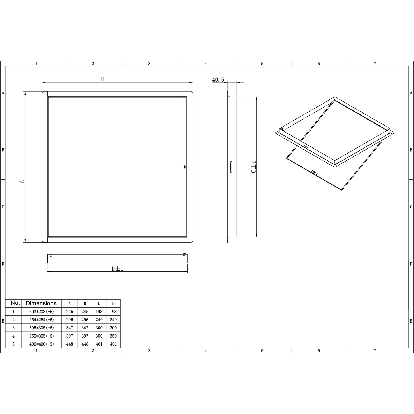 uctsure Access Panel (Standard White Powder Coated) -  8" x 8" (203mm x 203mm)