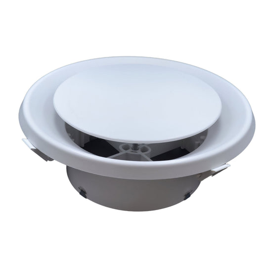 White ceiling light fixture on a white background

