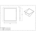 Technical drawing with dimensions and specifications of a rectangular object

