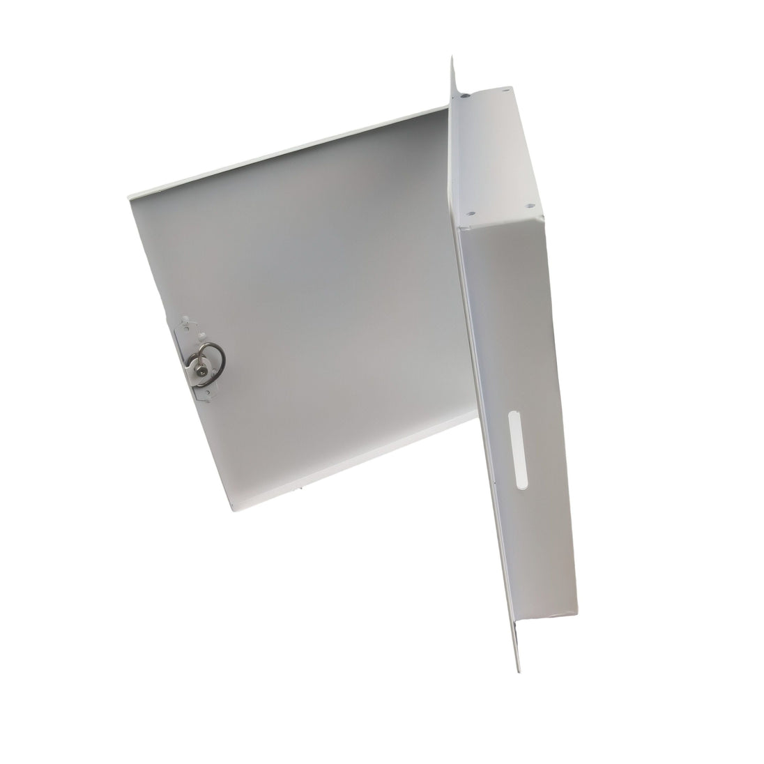Metal file cabinet on a white background


