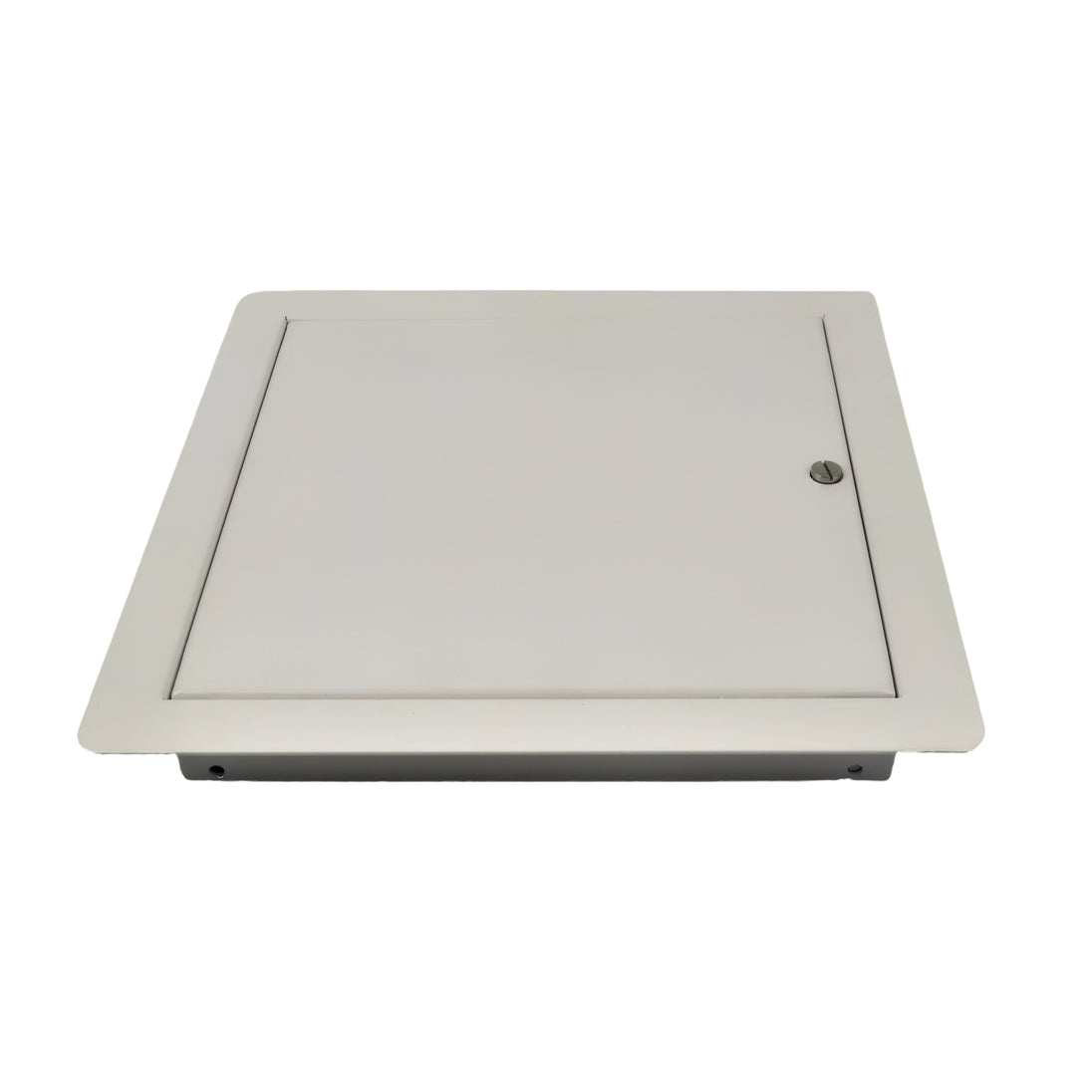 Rectangular metal cover on a white background

