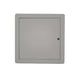 Gray metal access panel on a white background

