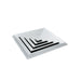 Square white vent with black interior on a white background

