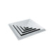 Square white vent with black interior on a white background

