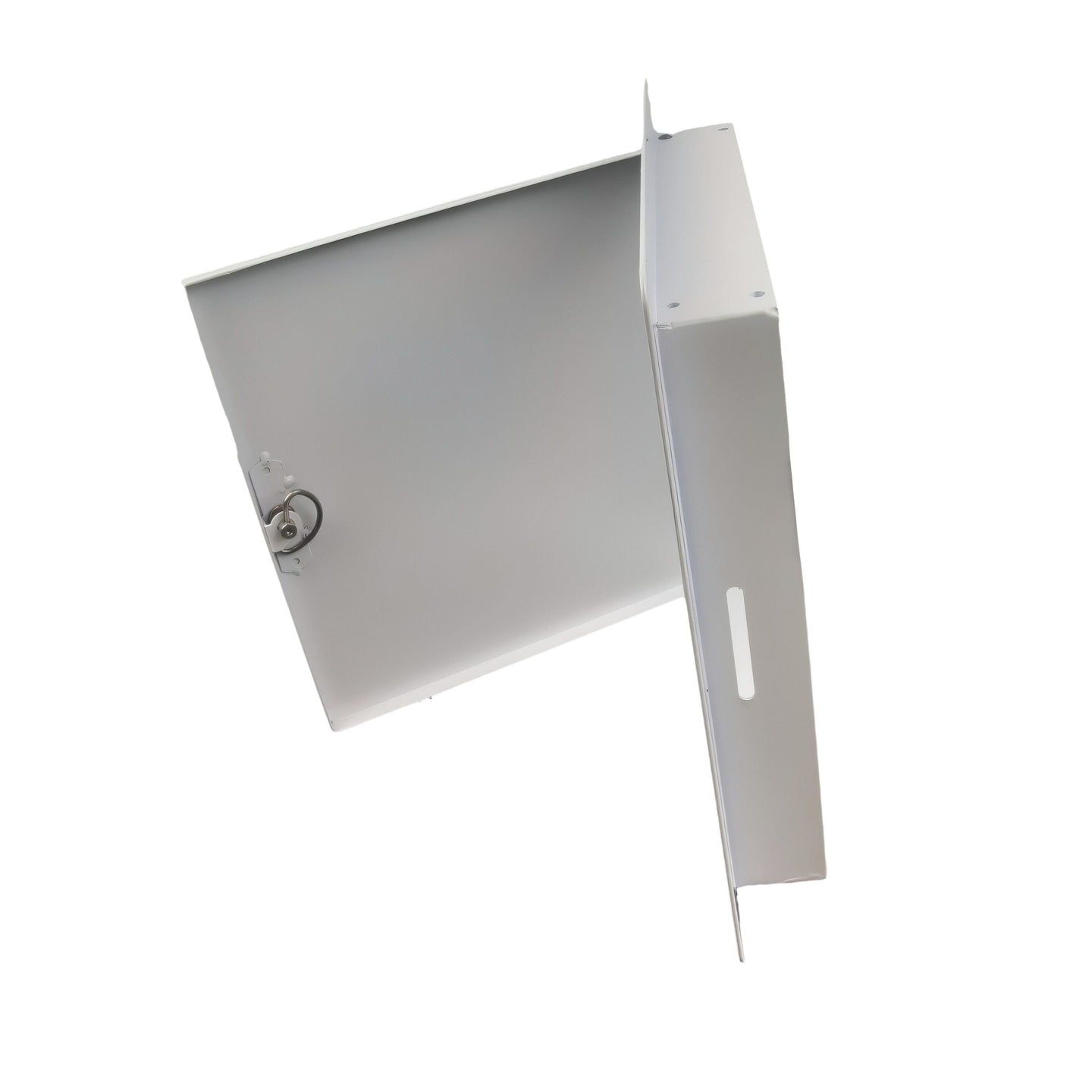 Metal file cabinet on a white background

