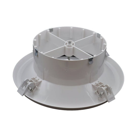 White ceiling light fixture on a white background

