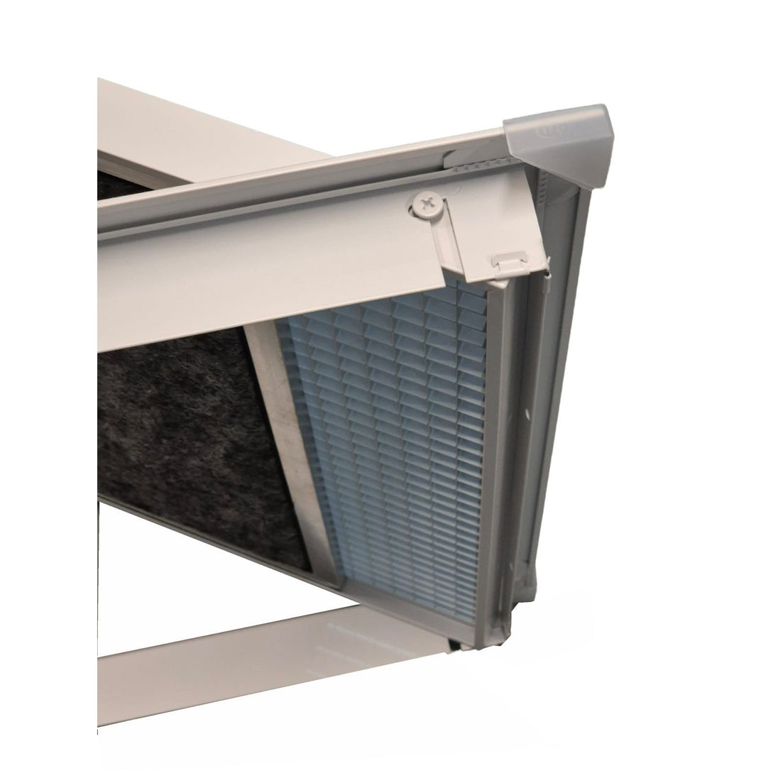 Filter replacement for a heating or cooling system on a white background

