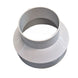 Gray plastic pipe fitting on a white background

