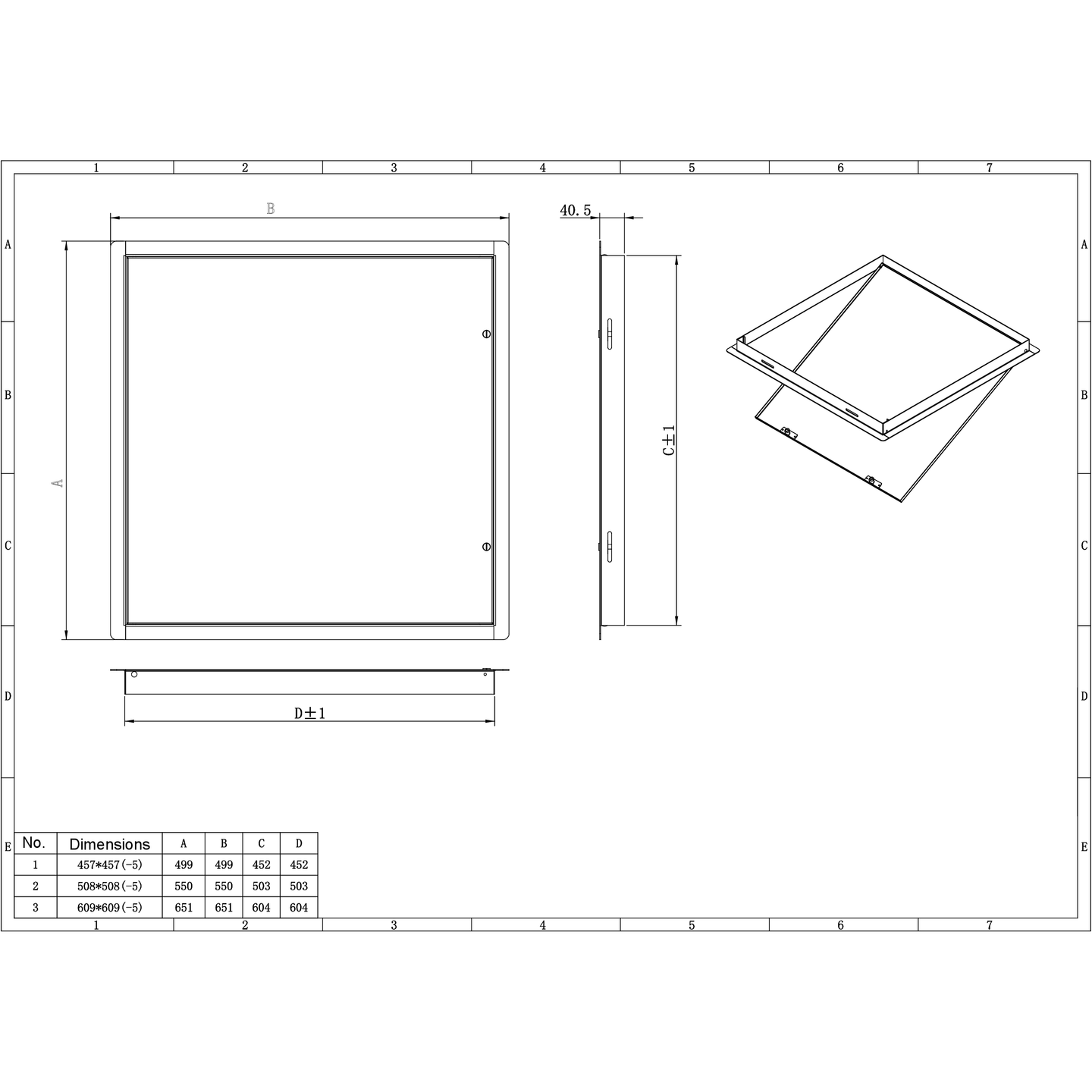 Ductsure Access Panel (Standard White Powder Coated) - 18" x 18" (457mm x 457mm)