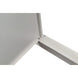 Close-up of a white metal frame corner structure on a white background

