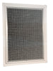 A square metal mesh screen panel with a white plastic frame, shown against a plain white background.

