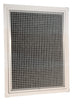 A square metal mesh screen panel with a white plastic frame, shown against a plain white background.

