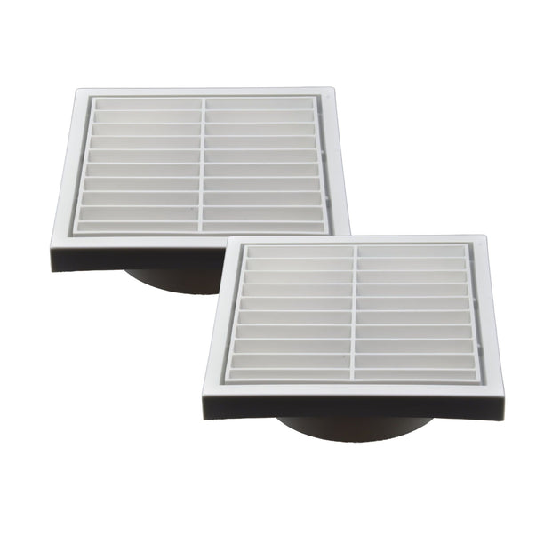Twin Pack PFL100 Ductsure Ducting Wall Vent : Fixed Louver - Φ100