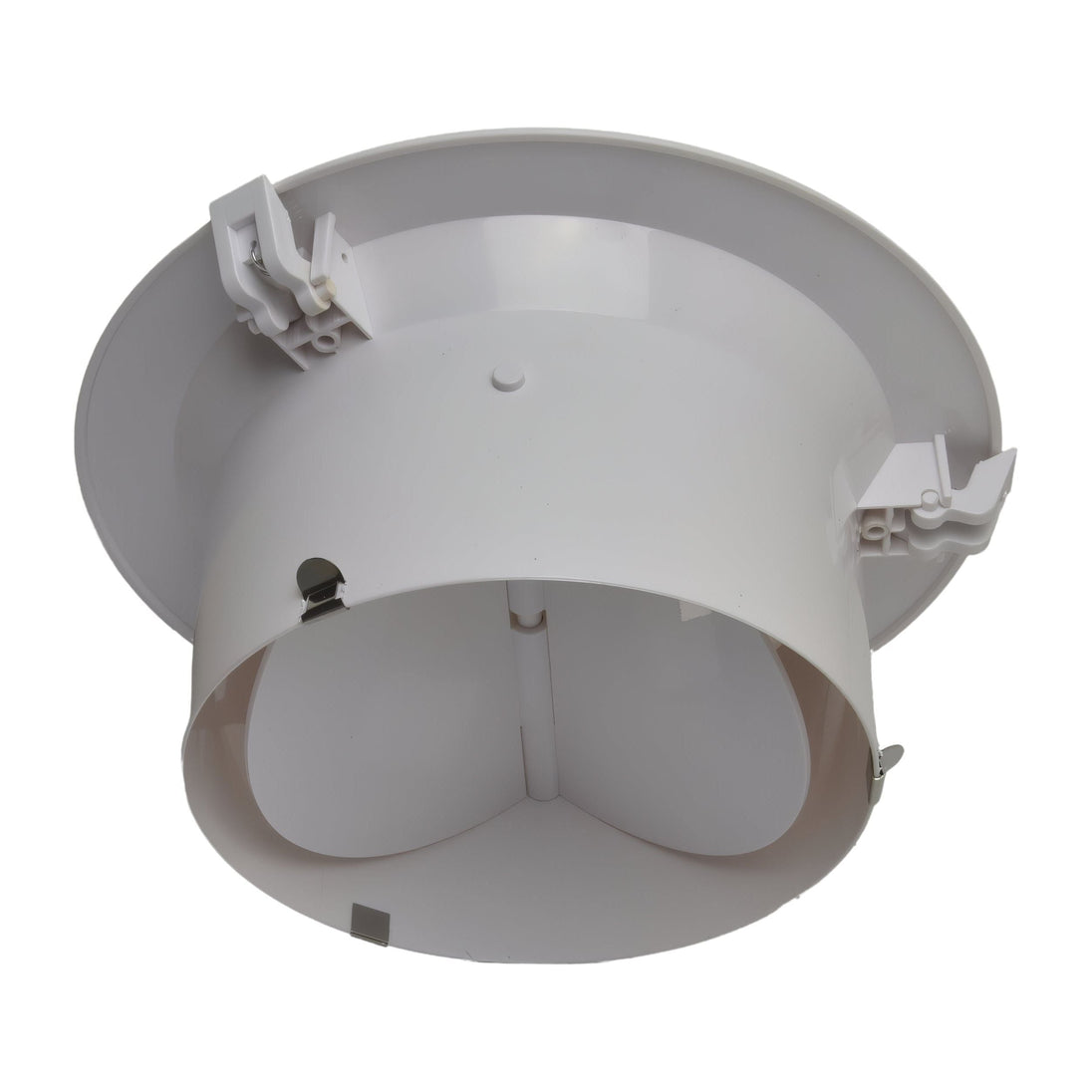 White ceiling light fixture on a white background

