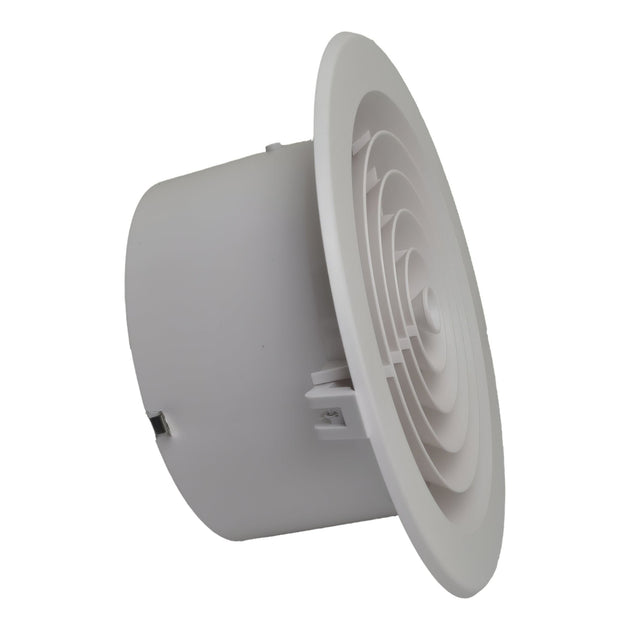 White round exhaust fan on a white background

