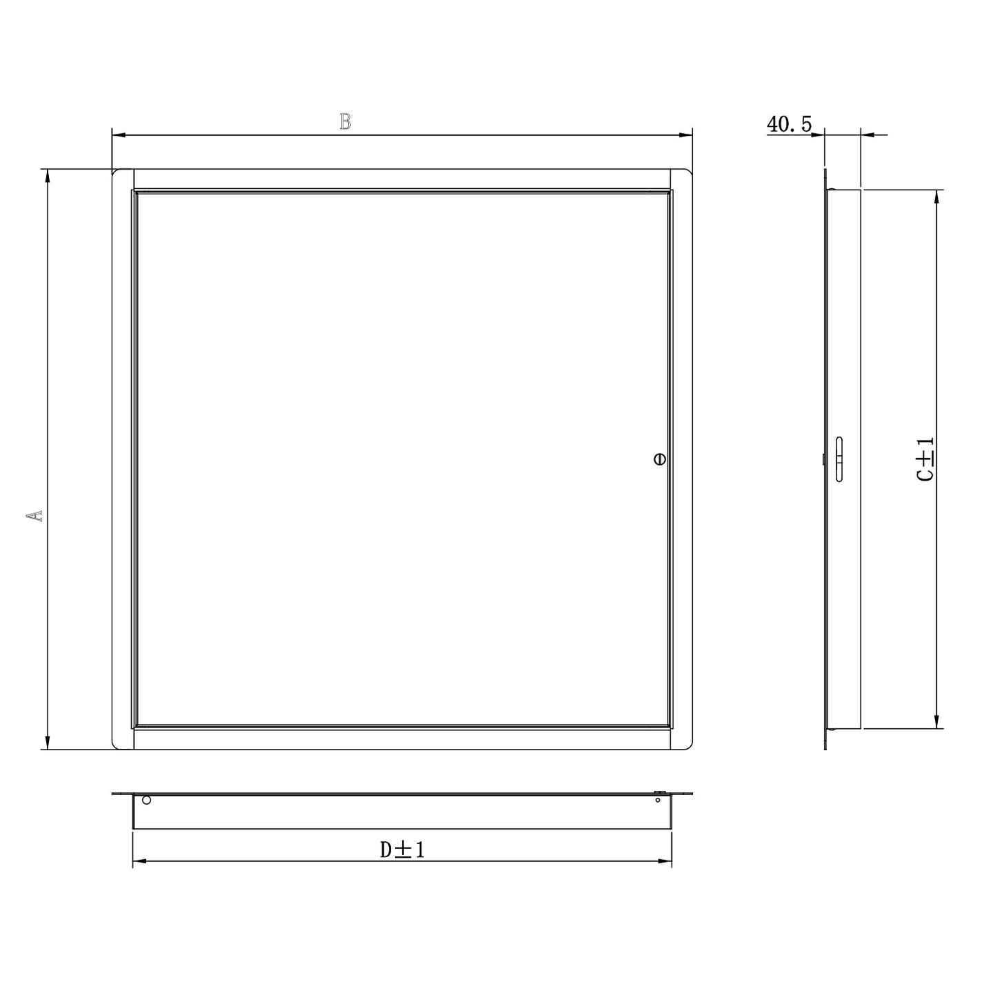 Ductsure Access Panel (Standard White Powder Coated) -  8" x 8" (203mm x 203mm)