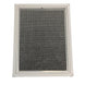 Rectangular air filter with grid pattern on a white background

