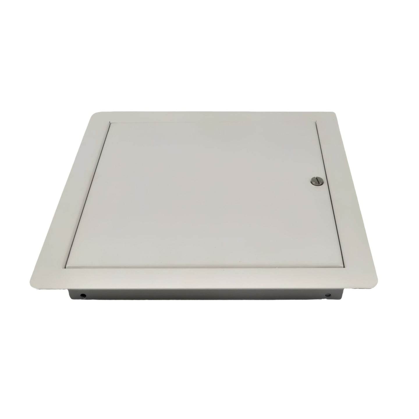 Rectangular metal cover on a white background

