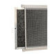 Air filter with pleated and grid design on a white background


