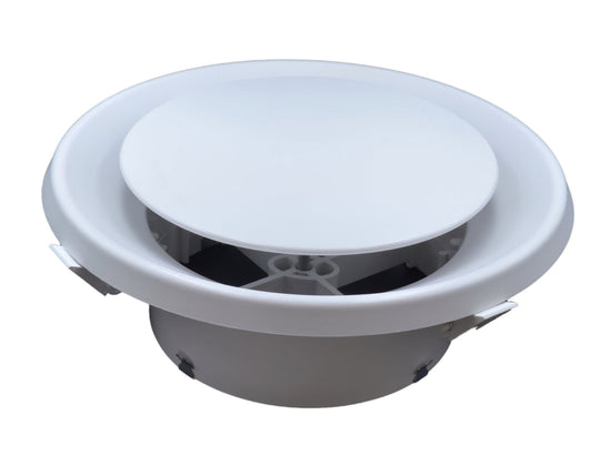 White ceiling fan with light fixture on a white background

