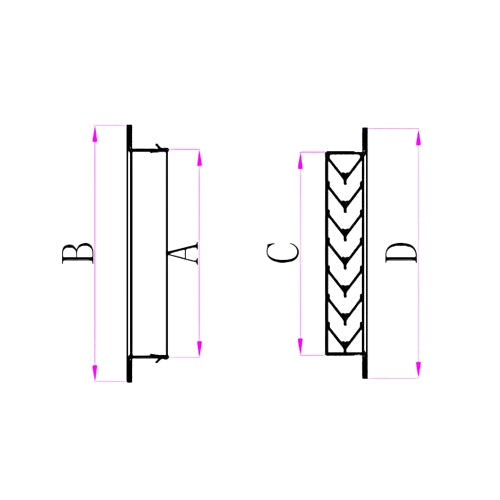 Technical drawing of a cylindrical bearing with labeled dimensions on a white background
